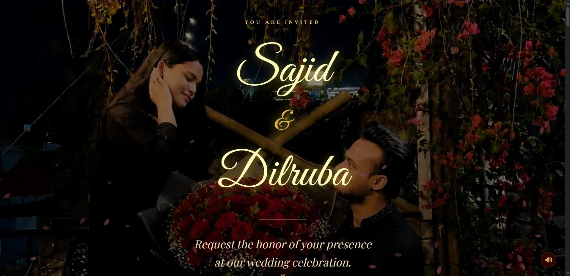 Interactive Wedding Invitation — Cinematic digital wedding invitation with RSVP, live countdown, polaroid gallery, and venue maps — designed and deployed as a live experience.